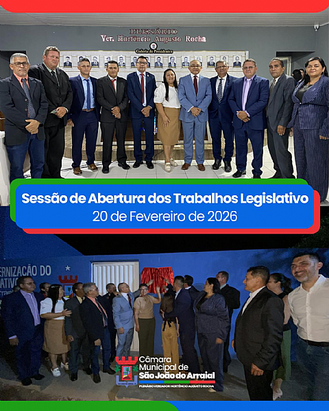 SESSÃO DE ABERTURA DOS TRABALHOS LEGISLATIVOS DE 2026